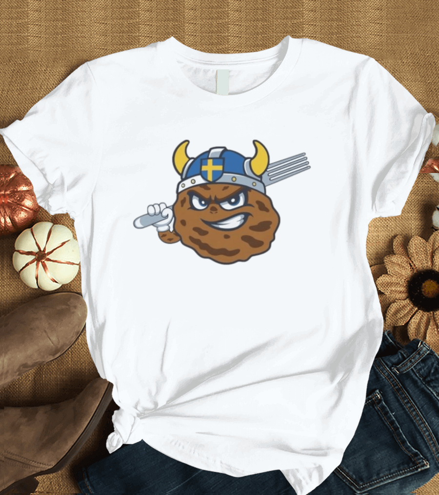 Kane County Cougars Swedish Meatballs 2026 Baseball Viking Helmet Fork T-Shirt