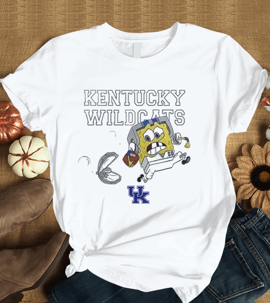 Kentucky Wildcats Spongebob SquarePants Football Collaboration T-Shirt