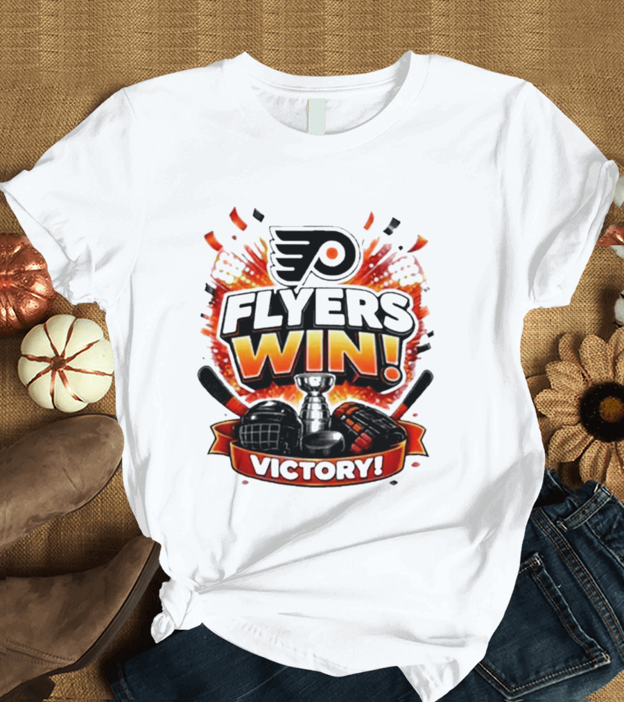 Philadelphia Flyers Win Victory Ice Hockey Celebration T-Shirt