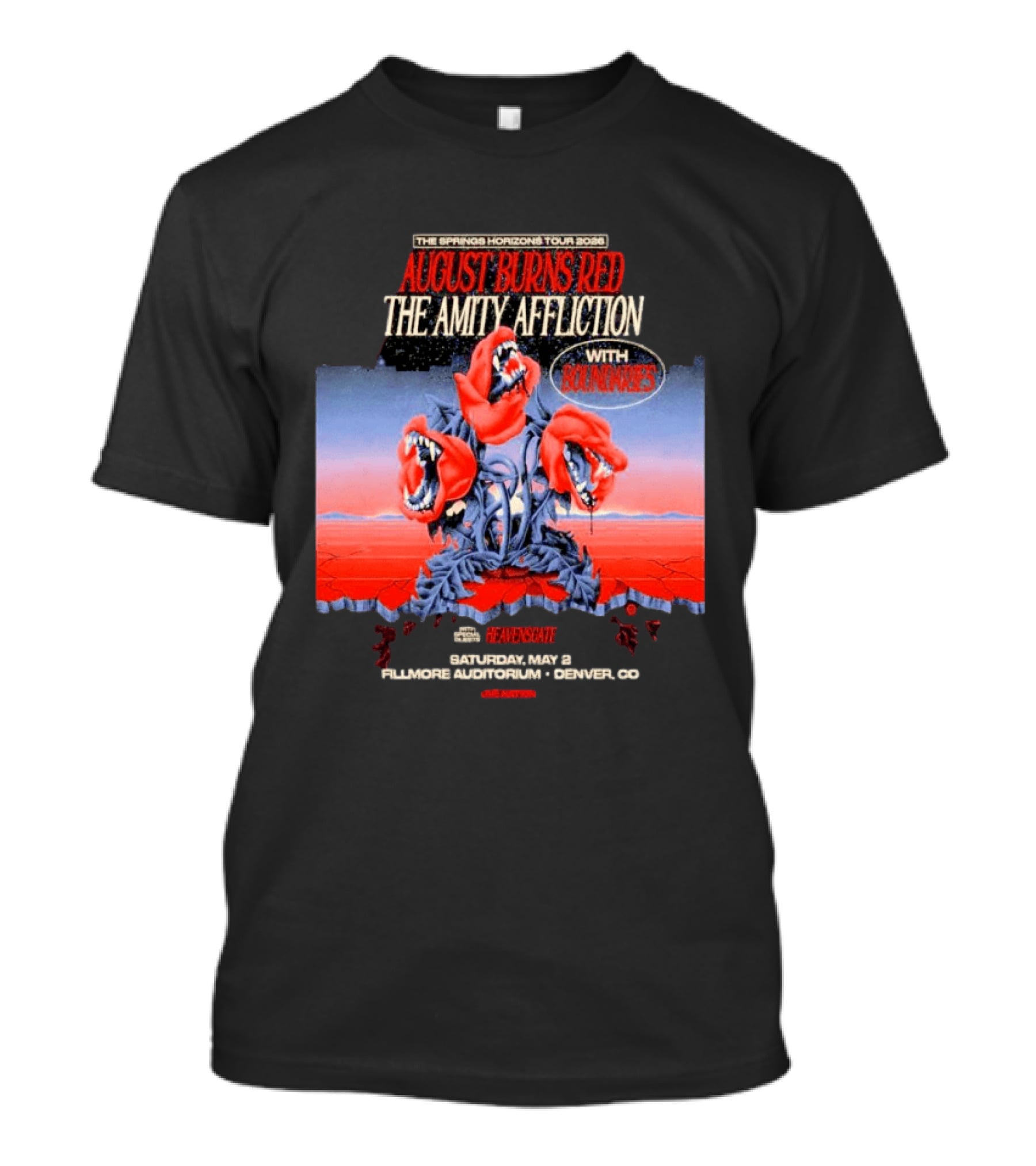 The Springs Horizon Tour 2026 August Burns Red The Amity Affliction Fit For A King Boulder Theater Denver CO May 2nd T-Shirt
