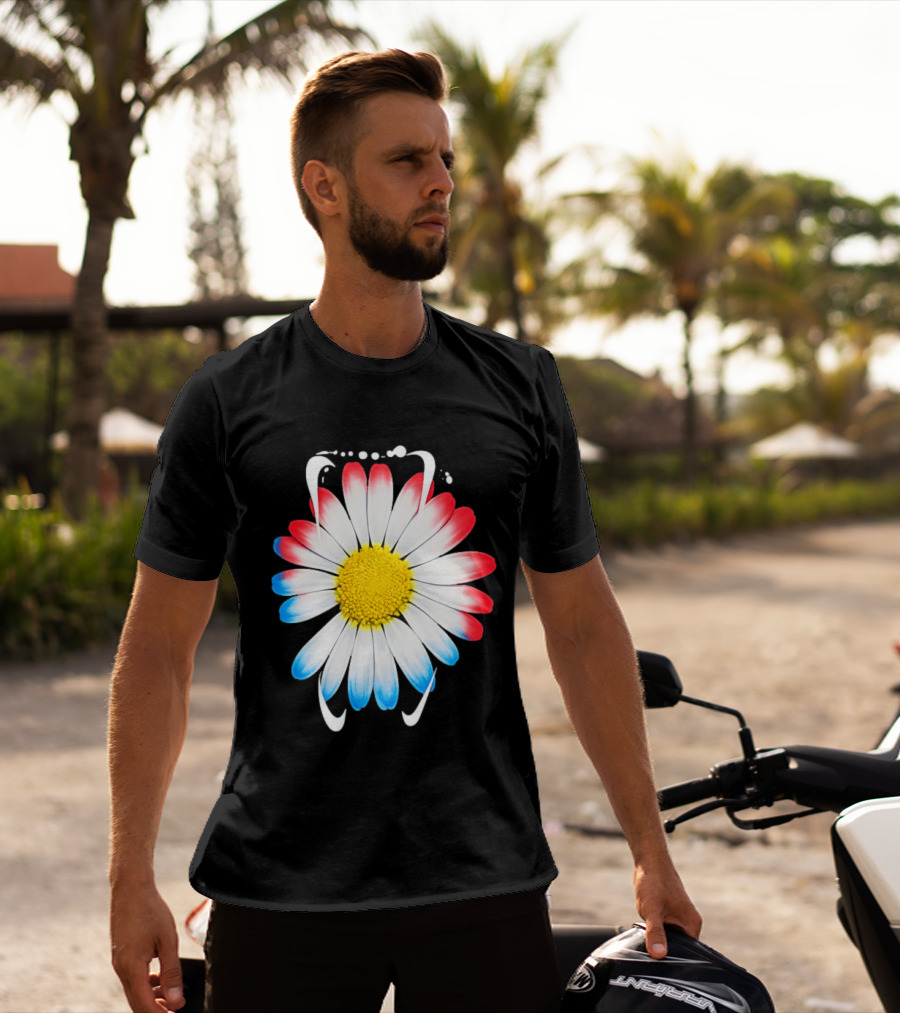 G Dragon Daisy Red Blue Petals T-Shirt