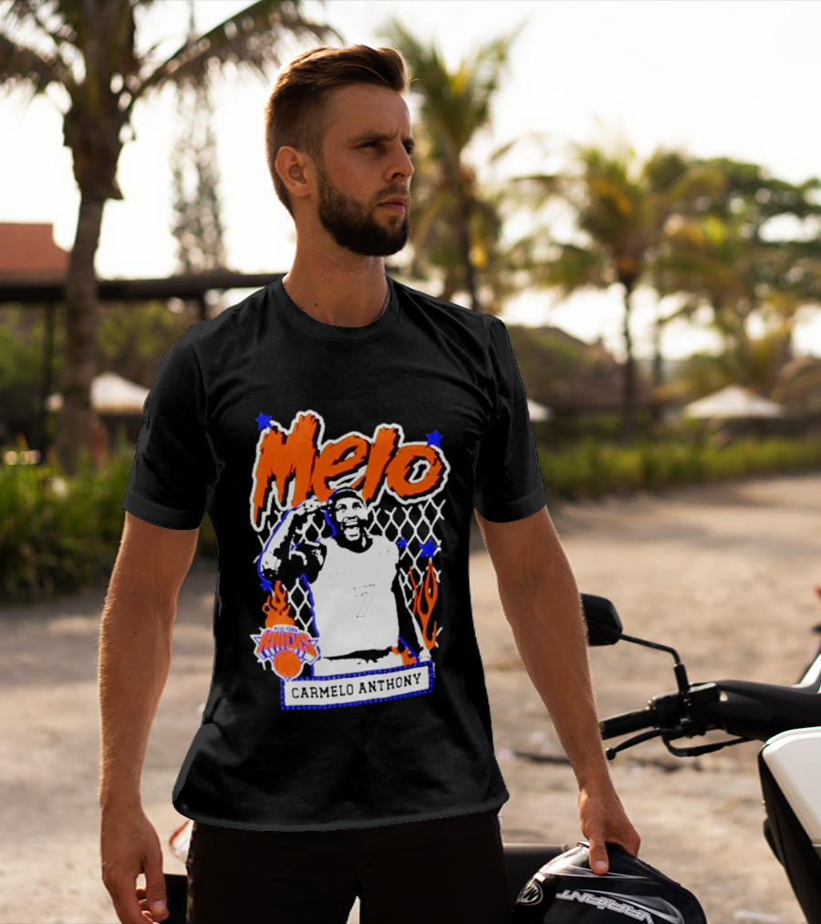 Melo Carmelo Anthony New York Knicks NBA Street Player Mitchell Ness T-Shirt