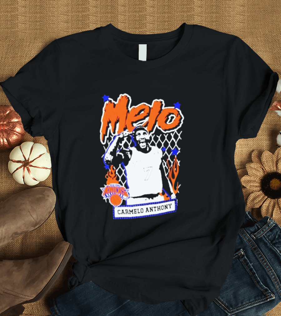 Melo Carmelo Anthony New York Knicks NBA Street Player Mitchell Ness T-Shirt