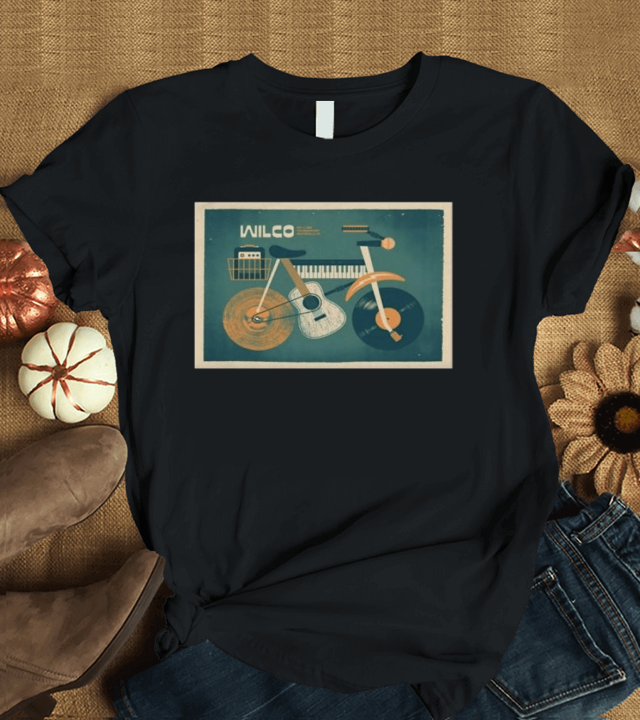 Wilco May 2 2026 The Momentary Bentonville AR Bicycle Guitar Piano Record T-Shirt