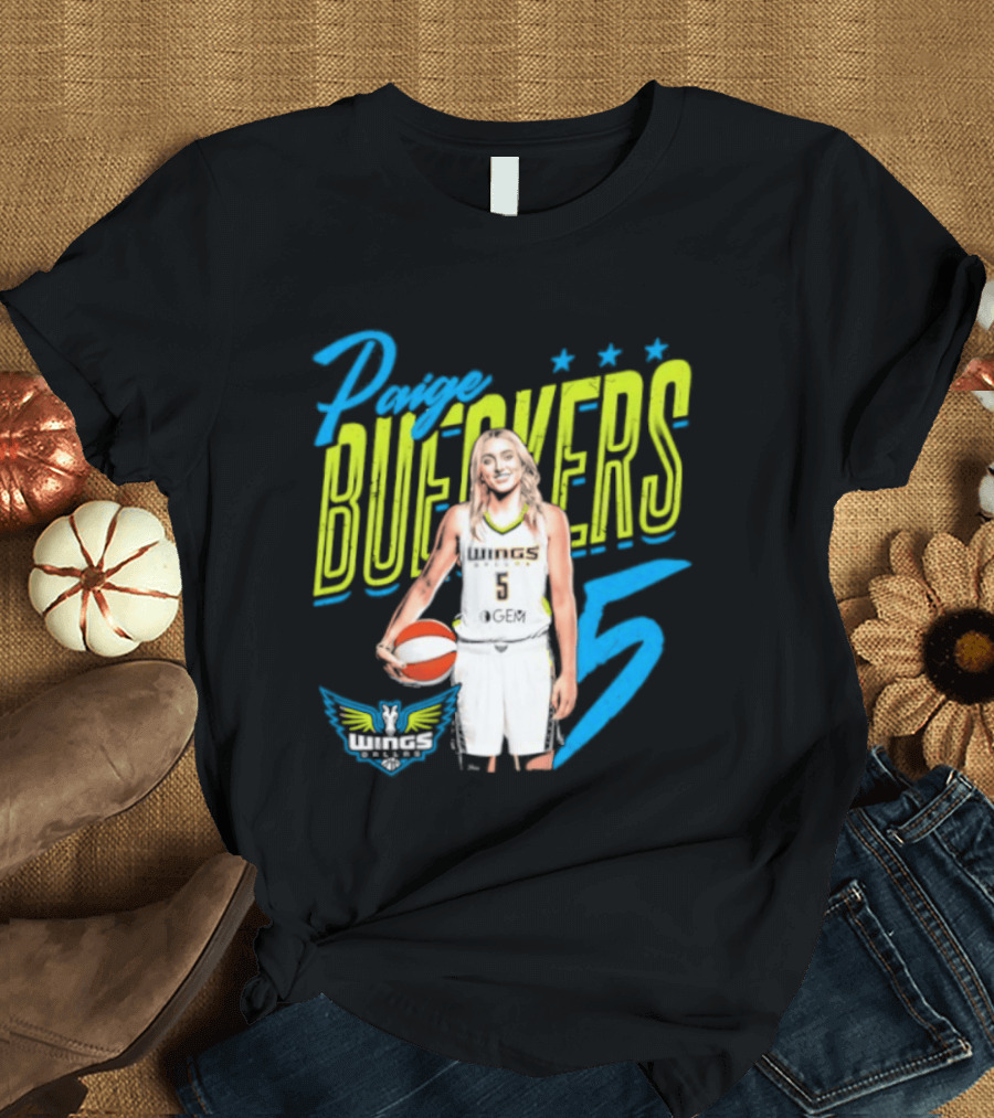 Paige Bueckers Dallas Wings Player Pose Number 5 T-Shirt