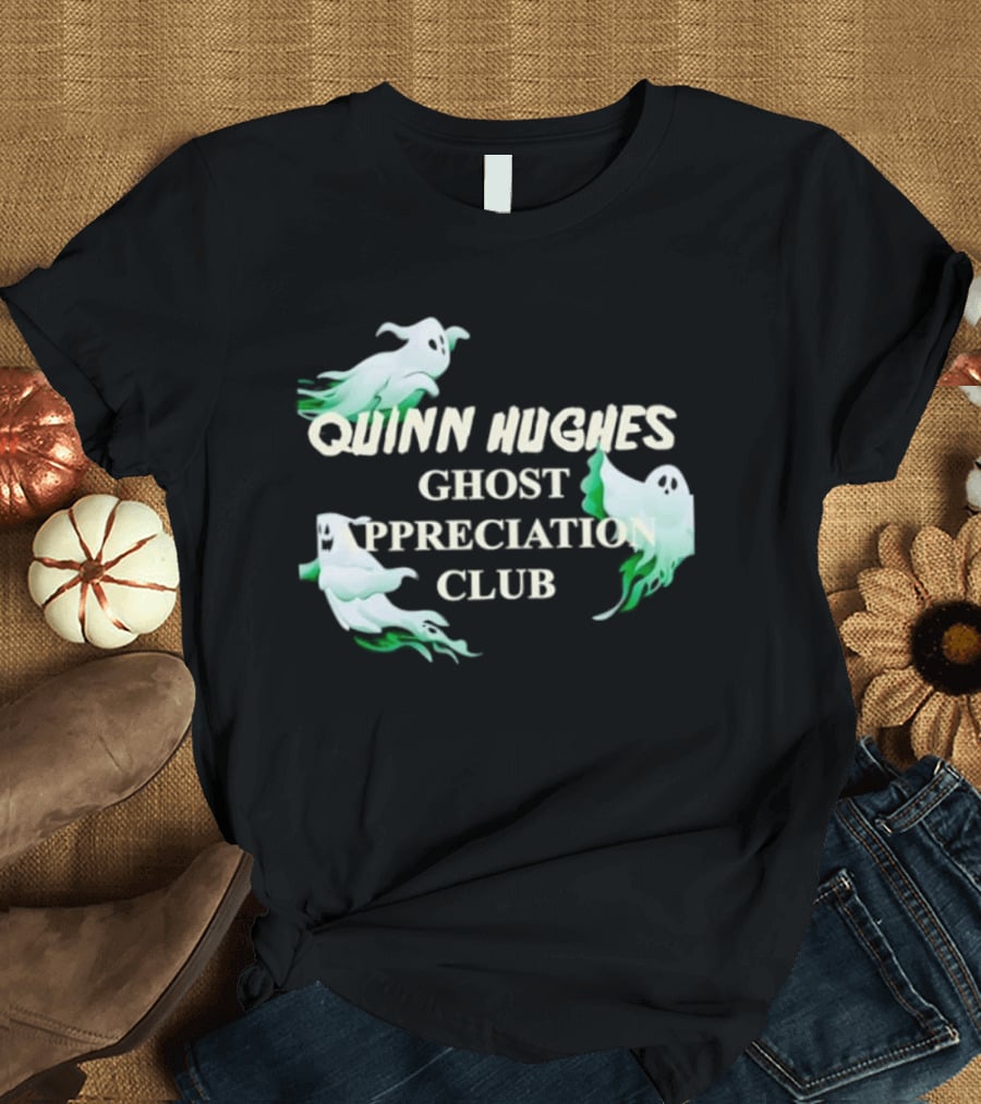 Quinn Hughes Ghost Appreciation Club Whimsical Spirit T-Shirt