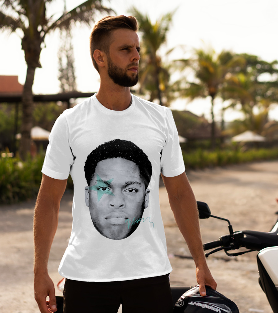 Daniel Caesar Star Face Blue Signature T-Shirt
