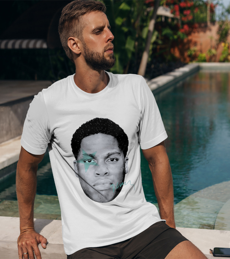 Daniel Caesar Star Face Blue Signature T-Shirt