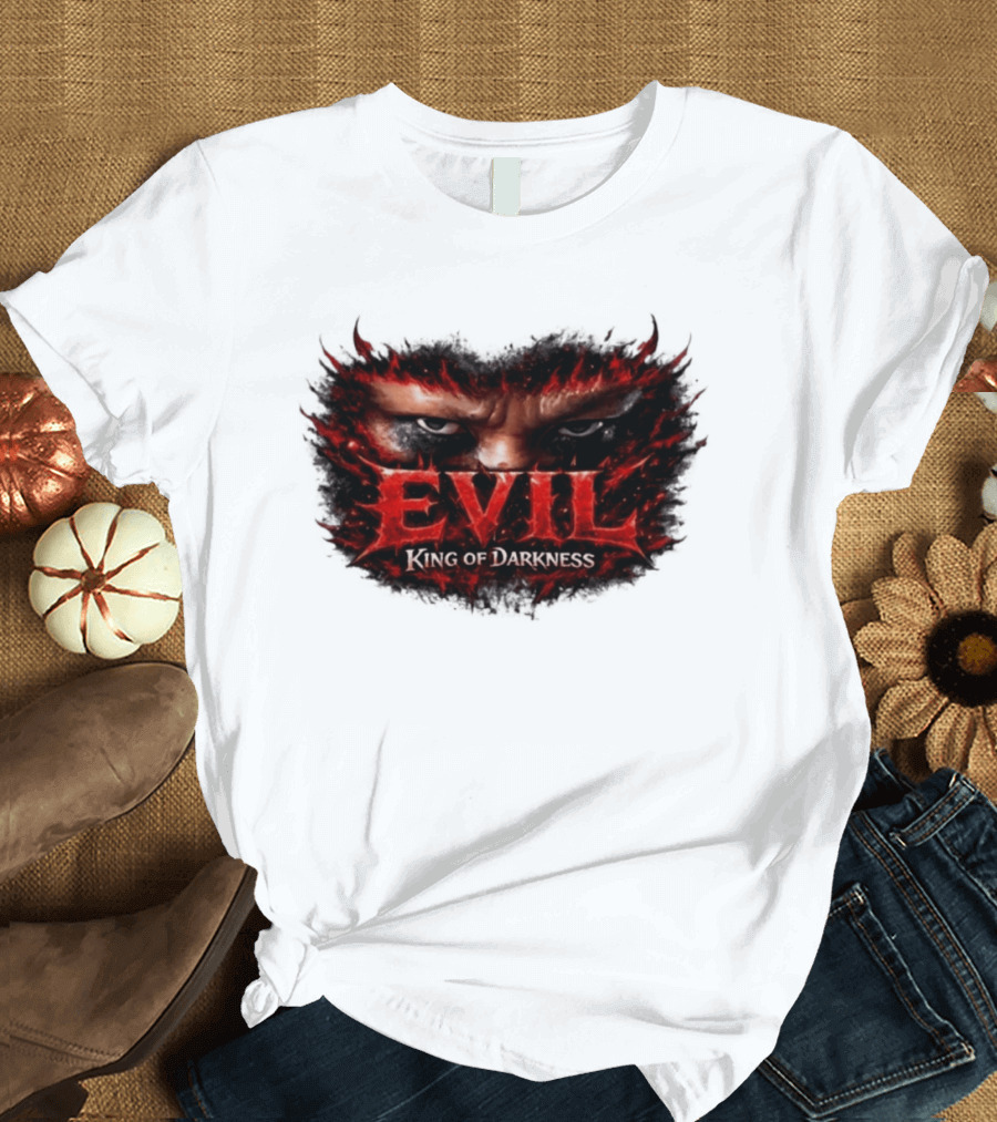 EVIL King Of Darkness Fiery Eyes In Flames T-Shirt