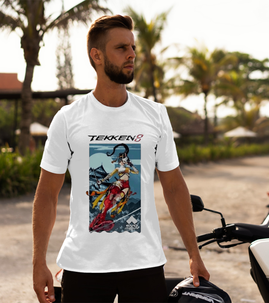 Evo Japan 2026 Tekken 8 Kunimitsu Anime Character Art With Striking Temple T-Shirt