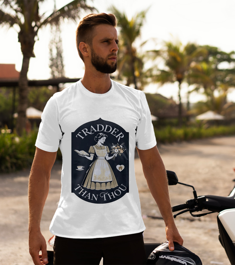 Tradder Than Thou Woman Holding Book And Flower T-Shirt
