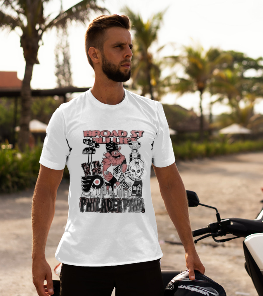 Broad St Bullies Fly Til Ya Die Philadelphia Flyers Gritty T-Shirt