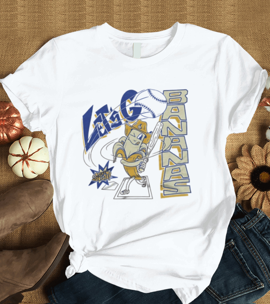 Let's Go Bananas Slugger Cartoon Baseball Bat T-Shirt