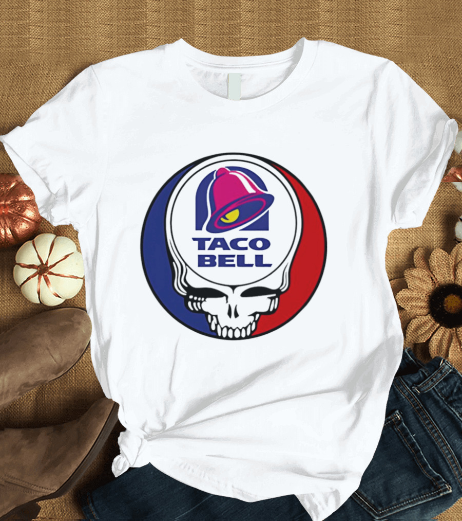 Taco Bell Grateful Dead Skull Logo Red Blue Collaboration T-Shirt