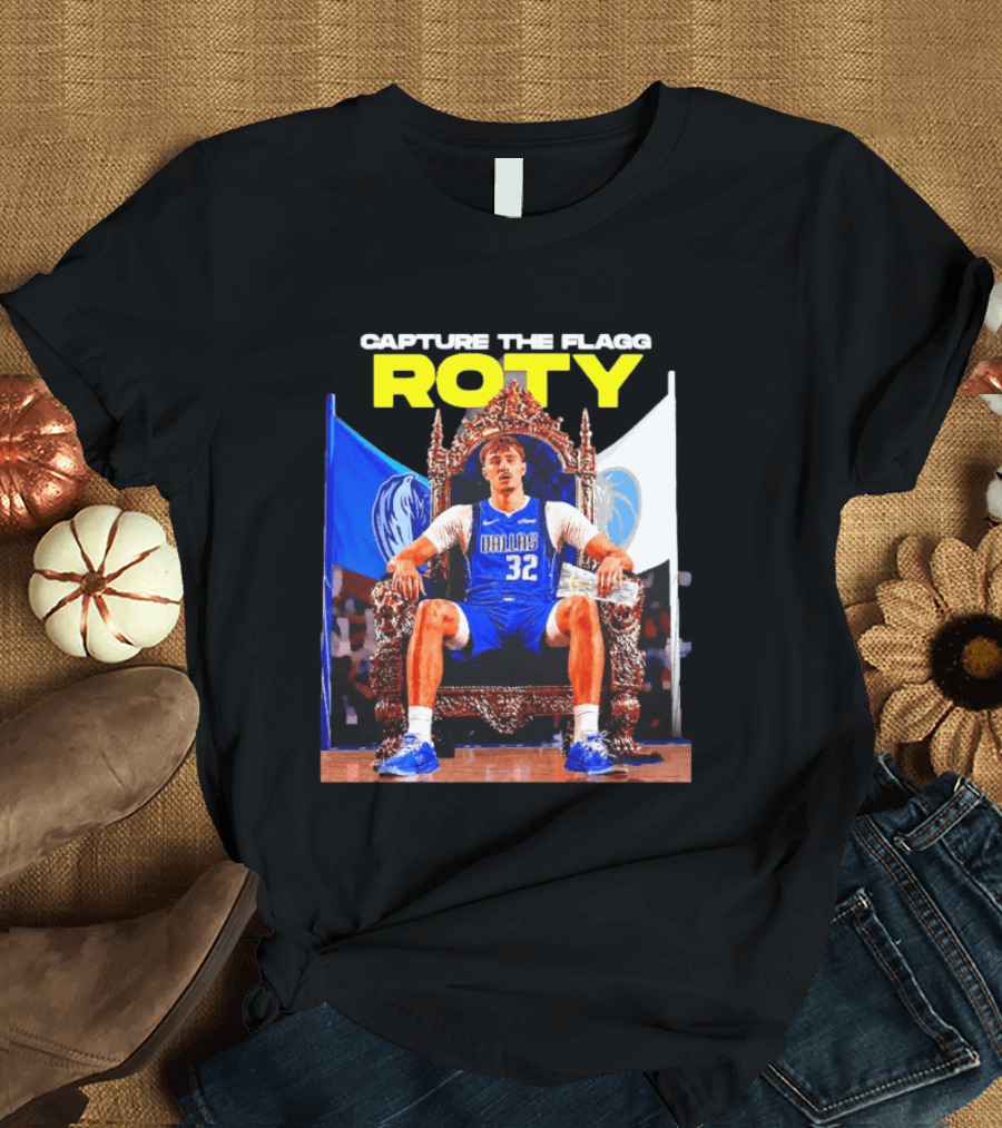 Capture The Cooper Flagg ROTY Dallas Mavericks Basketball Throne T-Shirt