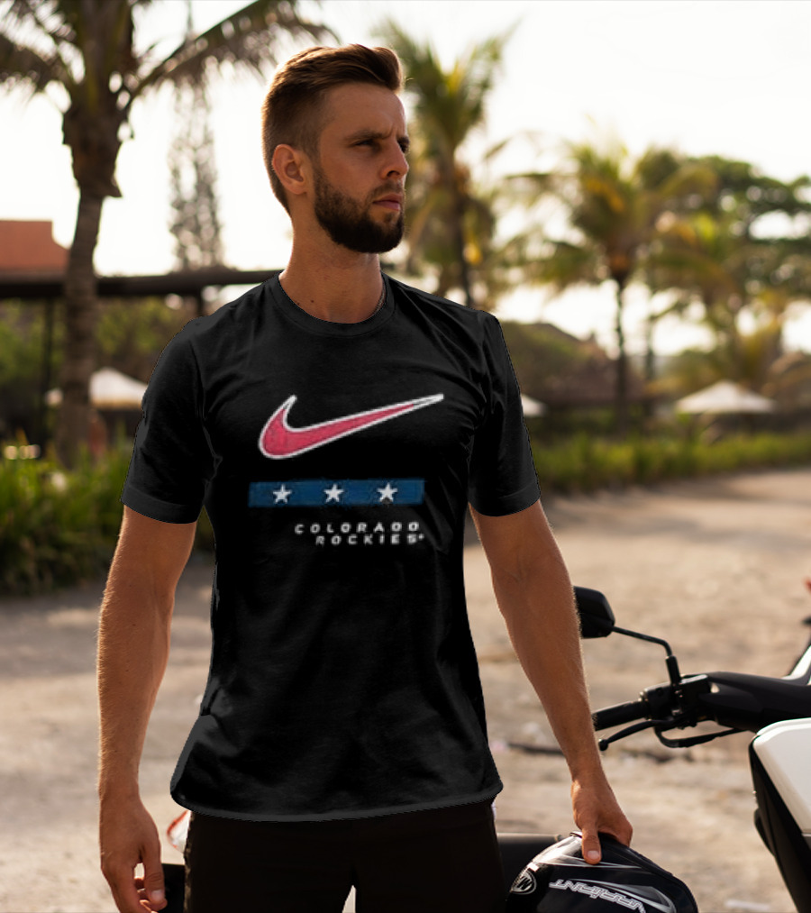 Nike Colorado Rockies Americana Anthracite Stars T-Shirt