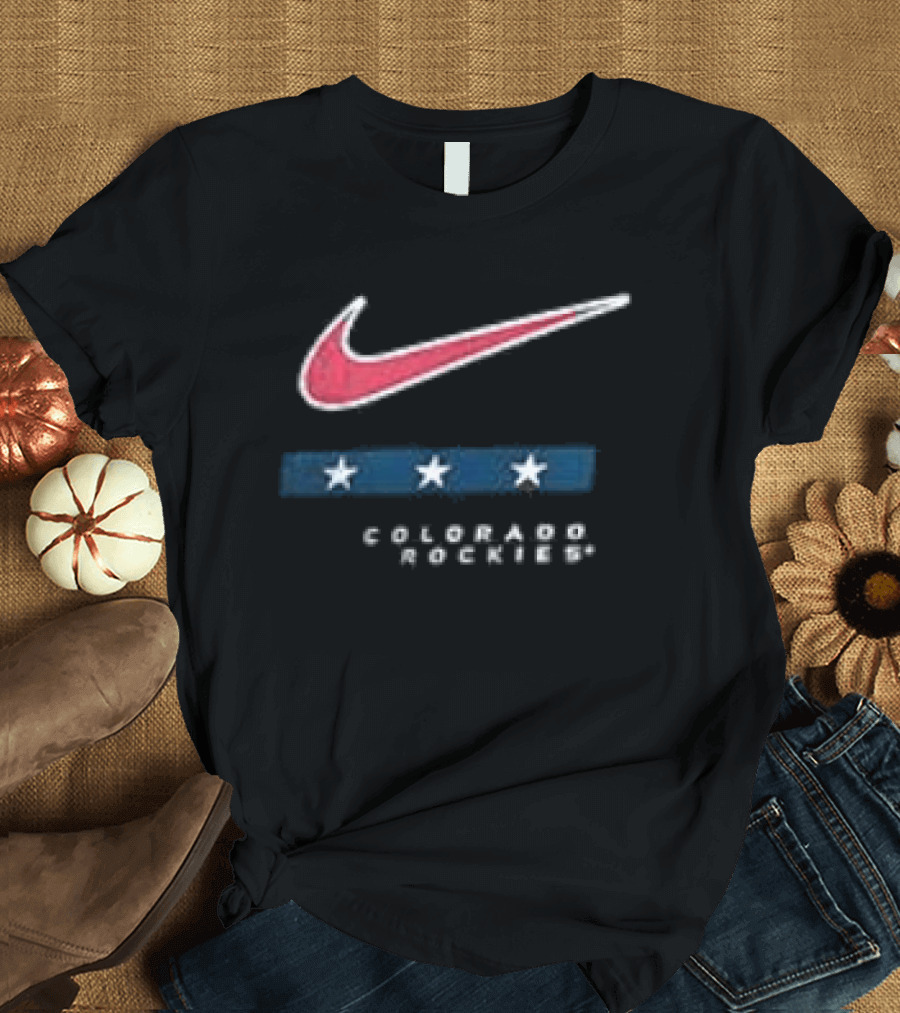 Nike Colorado Rockies Americana Anthracite Stars T-Shirt