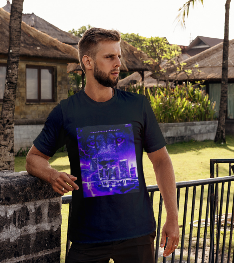 Florida Is Purple Orlando City SC Lion City Skyline Lightning T-Shirt