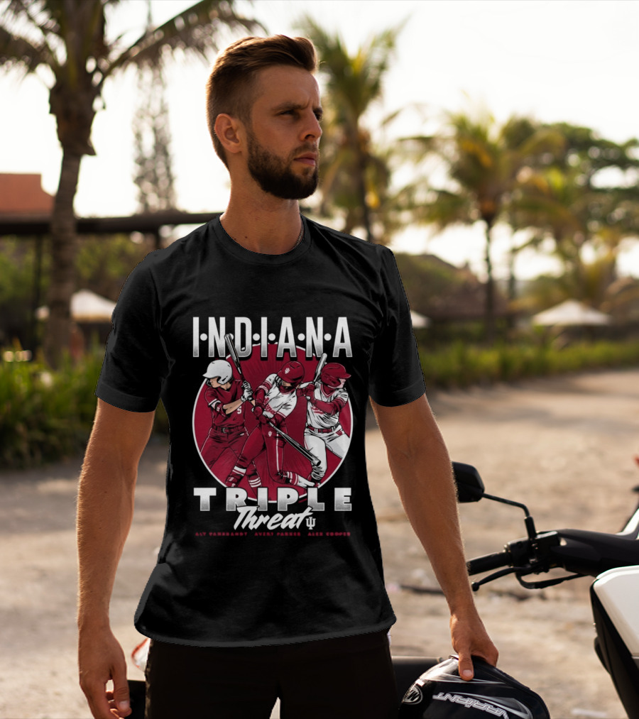 Indiana Hoosiers Softball Triple Threat Aly Van Brandt Avery Parker Alex Cooper T-Shirt