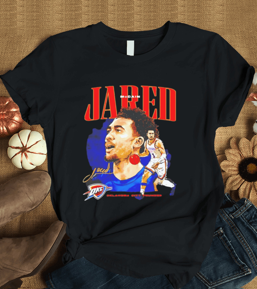Jared McCain Oklahoma City Thunder NBA Basketball OKC Player T-Shirt