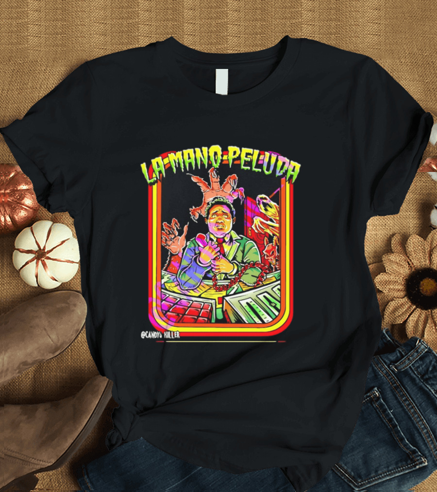 La Mano Peluda Terror Radial Hombre Teléfono Cadenas Kawaii Killer T-Shirt