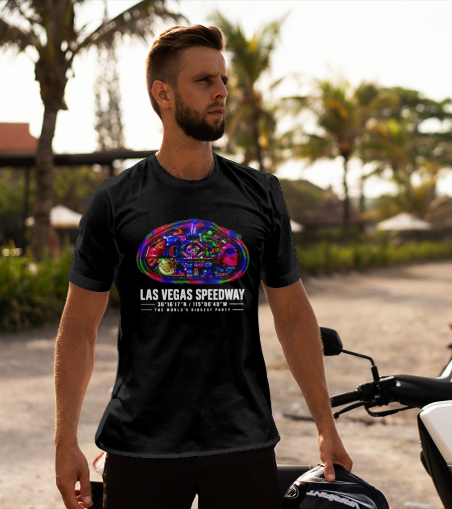 Las Vegas Speedway Coordinates In Nevada The World's Biggest Party T-Shirt