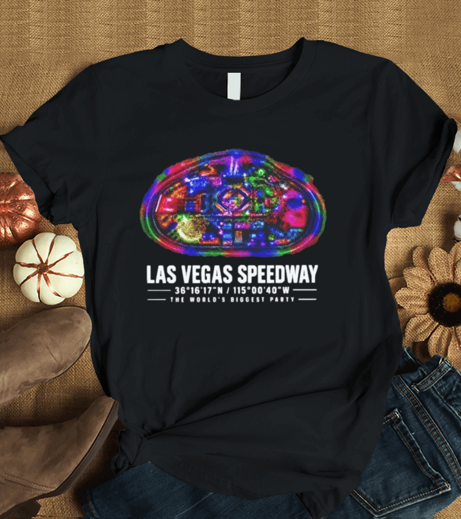 Las Vegas Speedway Coordinates In Nevada The World's Biggest Party T-Shirt