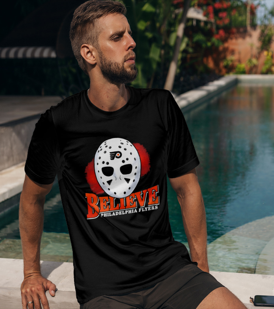 Philadelphia Flyers Believe 2026 Hockey Mask T-Shirt