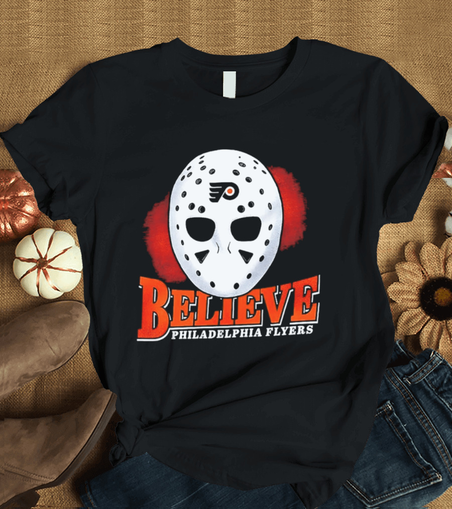 Philadelphia Flyers Believe 2026 Hockey Mask T-Shirt