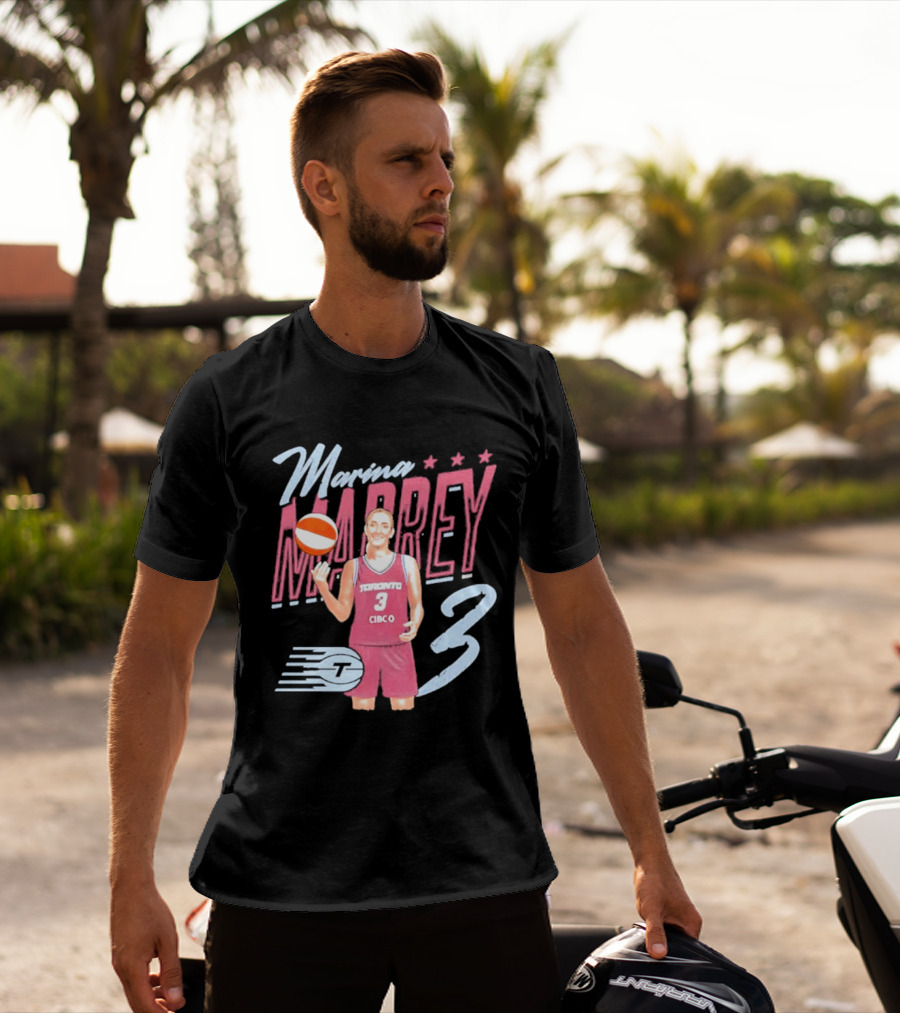 Marina Mabrey Toronto Basketball Pose CIBCO Tempo 3 Stars T-Shirt