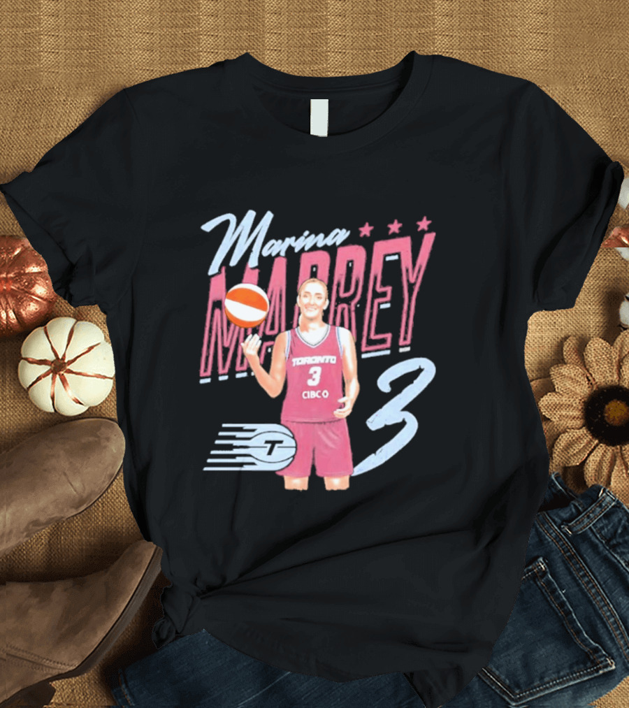 Marina Mabrey Toronto Basketball Pose CIBCO Tempo 3 Stars T-Shirt