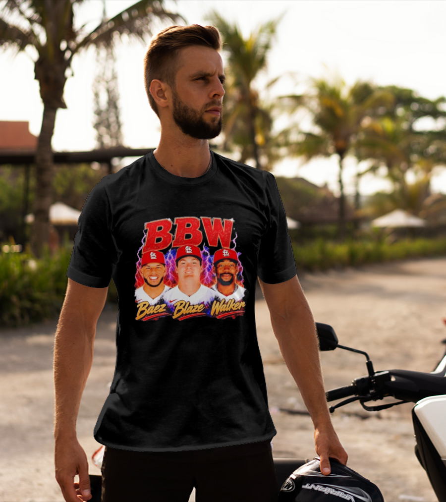 BBW Baez Blaze Walker St. Louis Cardinals Lightning T-Shirt