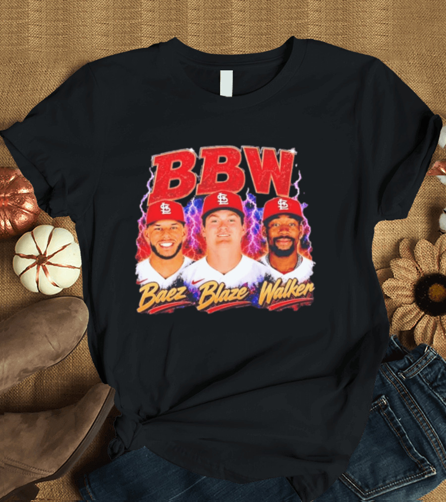BBW Baez Blaze Walker St. Louis Cardinals Lightning T-Shirt