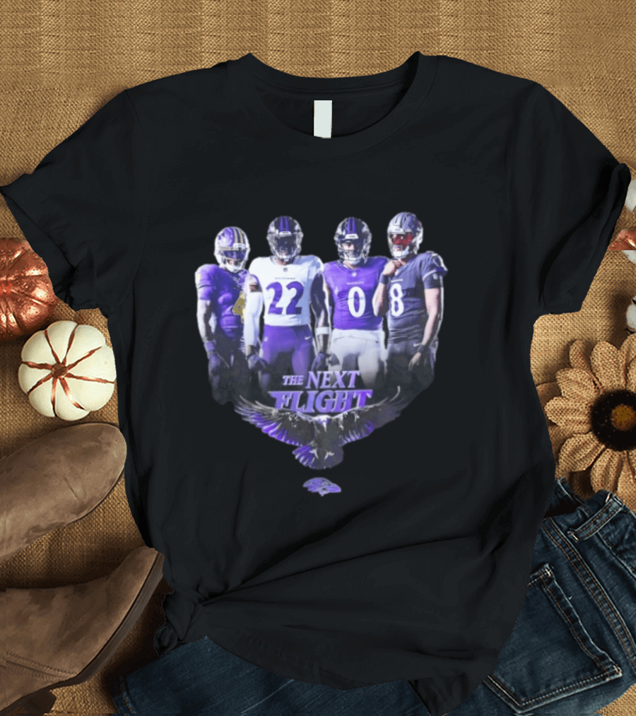 The Next Flight Baltimore Ravens NFL Football Players Team Spirit T-Shirt