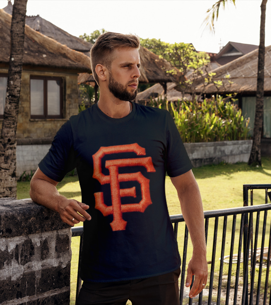 Alex Smith SF Giants Hat Orange Monogram T-Shirt