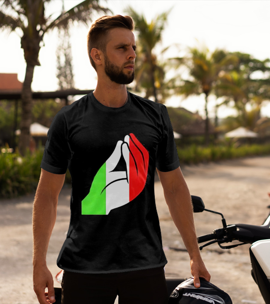 Italian Hand Gesture Ma Che Vuoi Green White Red T-Shirt