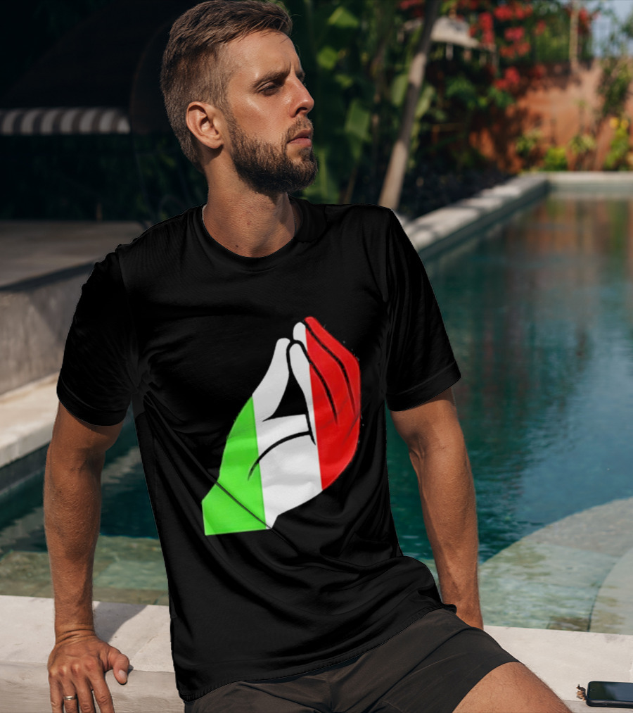 Italian Hand Gesture Ma Che Vuoi Green White Red T-Shirt