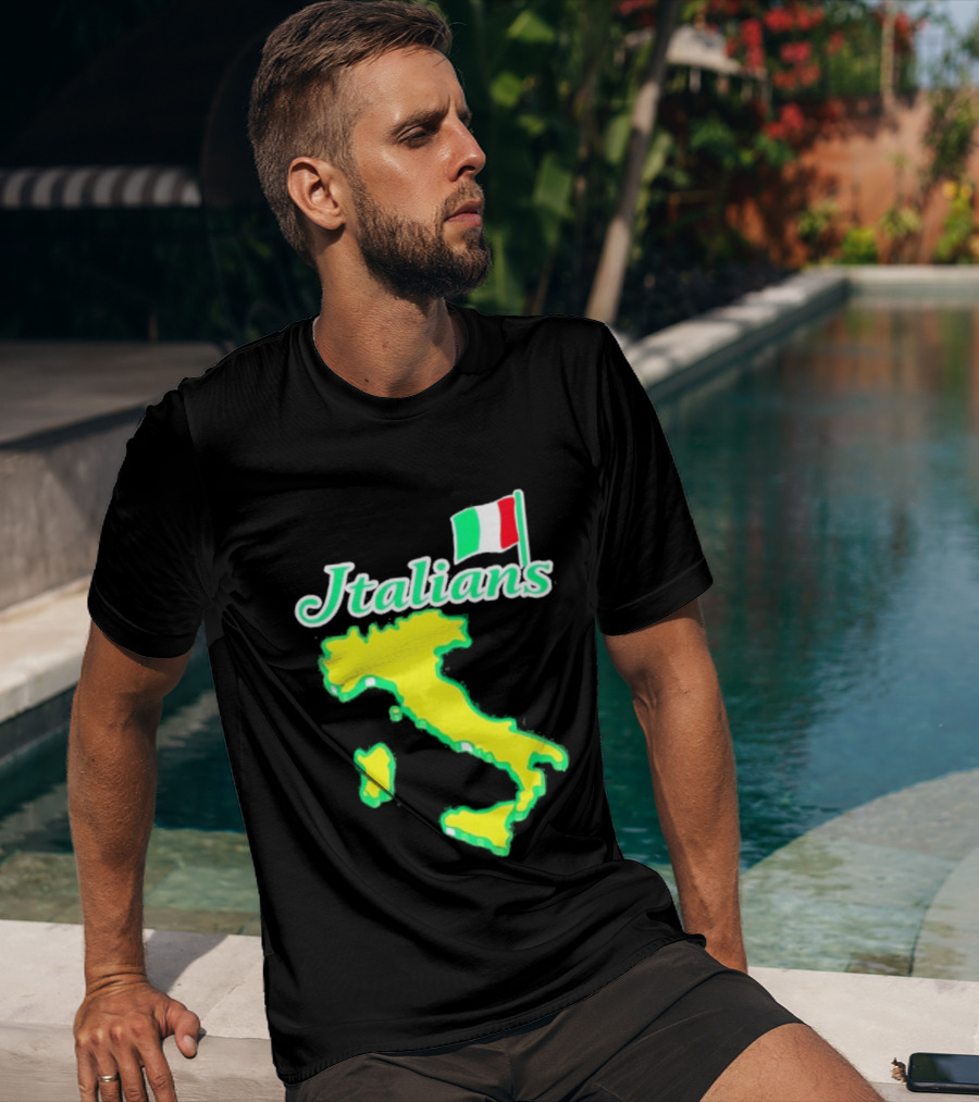 Italians Map Of Italy With Flag T-Shirt