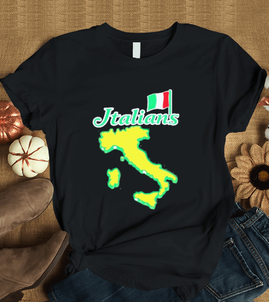 Italians Map Of Italy With Flag T-Shirt