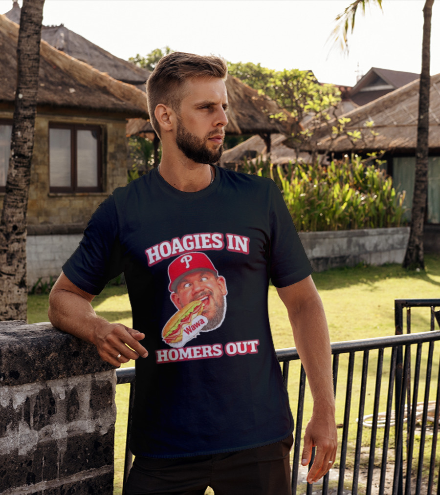 Hoagies In Homers Out Wawa Philadelphia Baseball Player Eating Sandwich T-Shirt