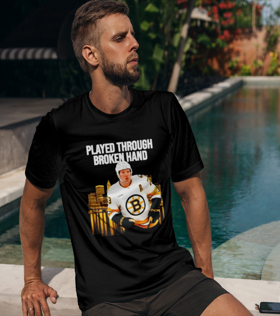 Charlie McAvoy Played Through Broken Hand Boston Hockey T-Shirt