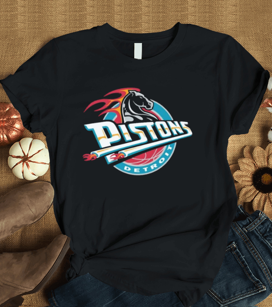 Detroit Pistons Mitchell & Ness Hardwood Classic Vintage Horse T-Shirt