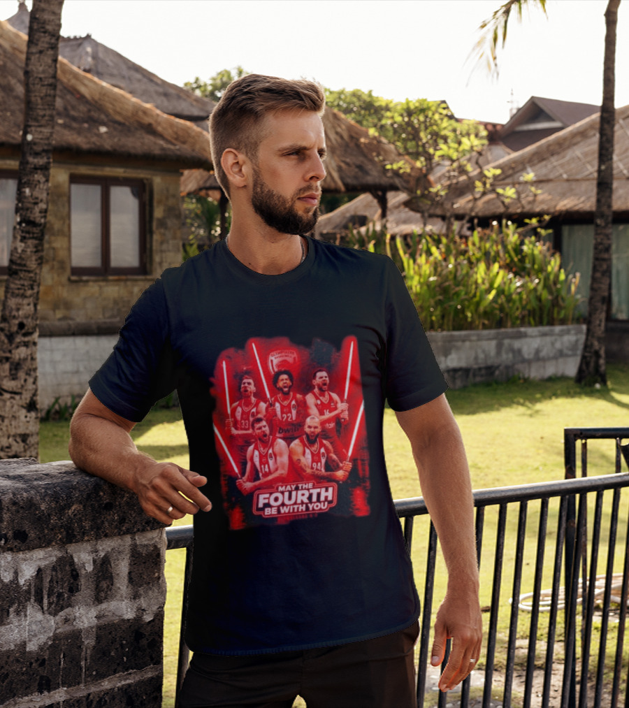 Olympiacos B.C Basketball May The Fourth Be With You Star Wars Players Lightsabers T-Shirt