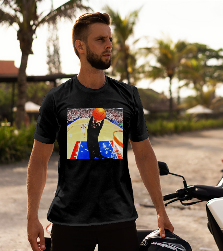 Philadelphia 76ers Black Cat Slam Dunk Basketball Meme T-Shirt
