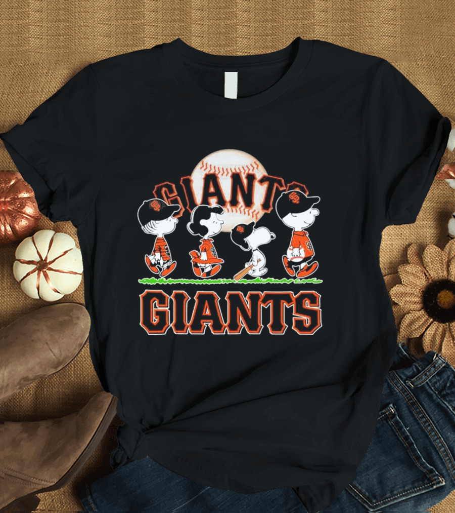 San Francisco Giants Peanuts Characters Abbey Road Baseball 2026 T-Shirt