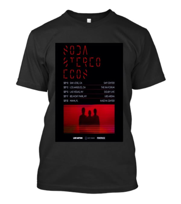 Soda Stereo Ecos 2026 Tour San Jose Los Angeles Las Vegas Belmont Park Miami Dates T-Shirt