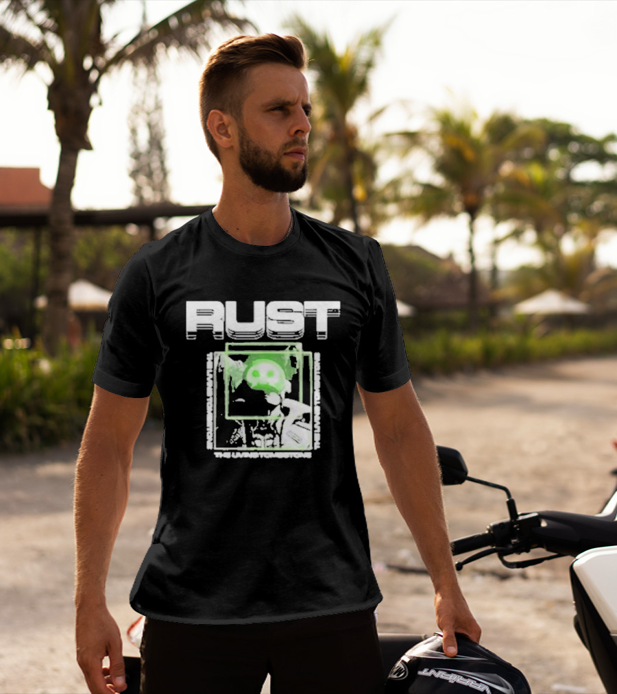 The Living Tombstone Rust Green Skull Gaming T-Shirt