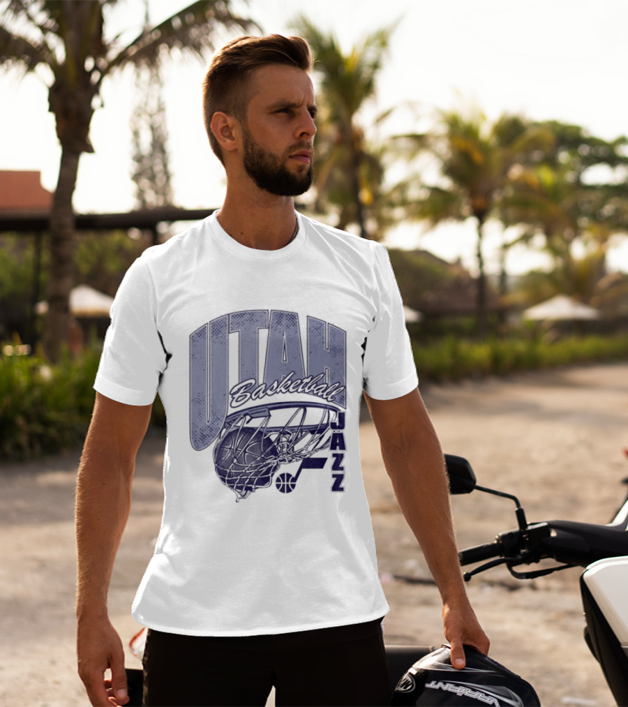 Utah Jazz 2026 Script Swish Basketball T-Shirt