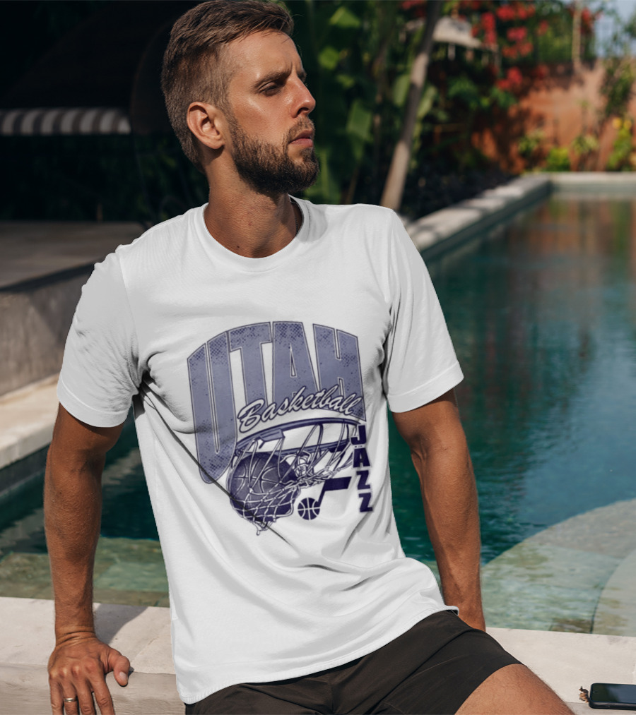 Utah Jazz 2026 Script Swish Basketball T-Shirt