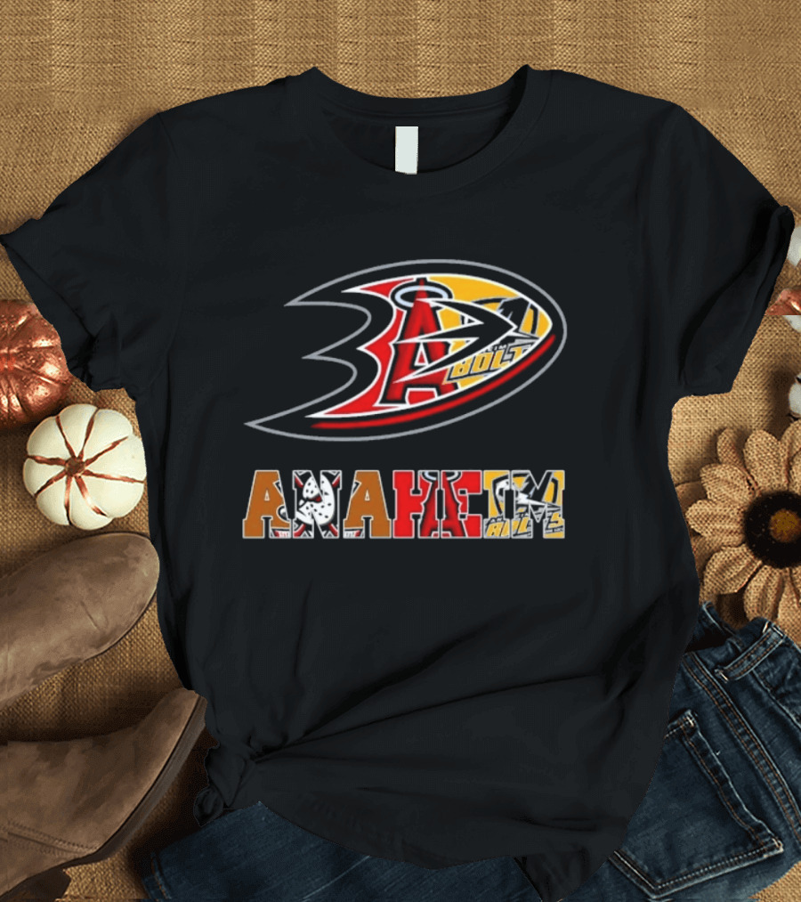 Anaheim Ducks Angels Lakers Sports Team Mashup T-Shirt